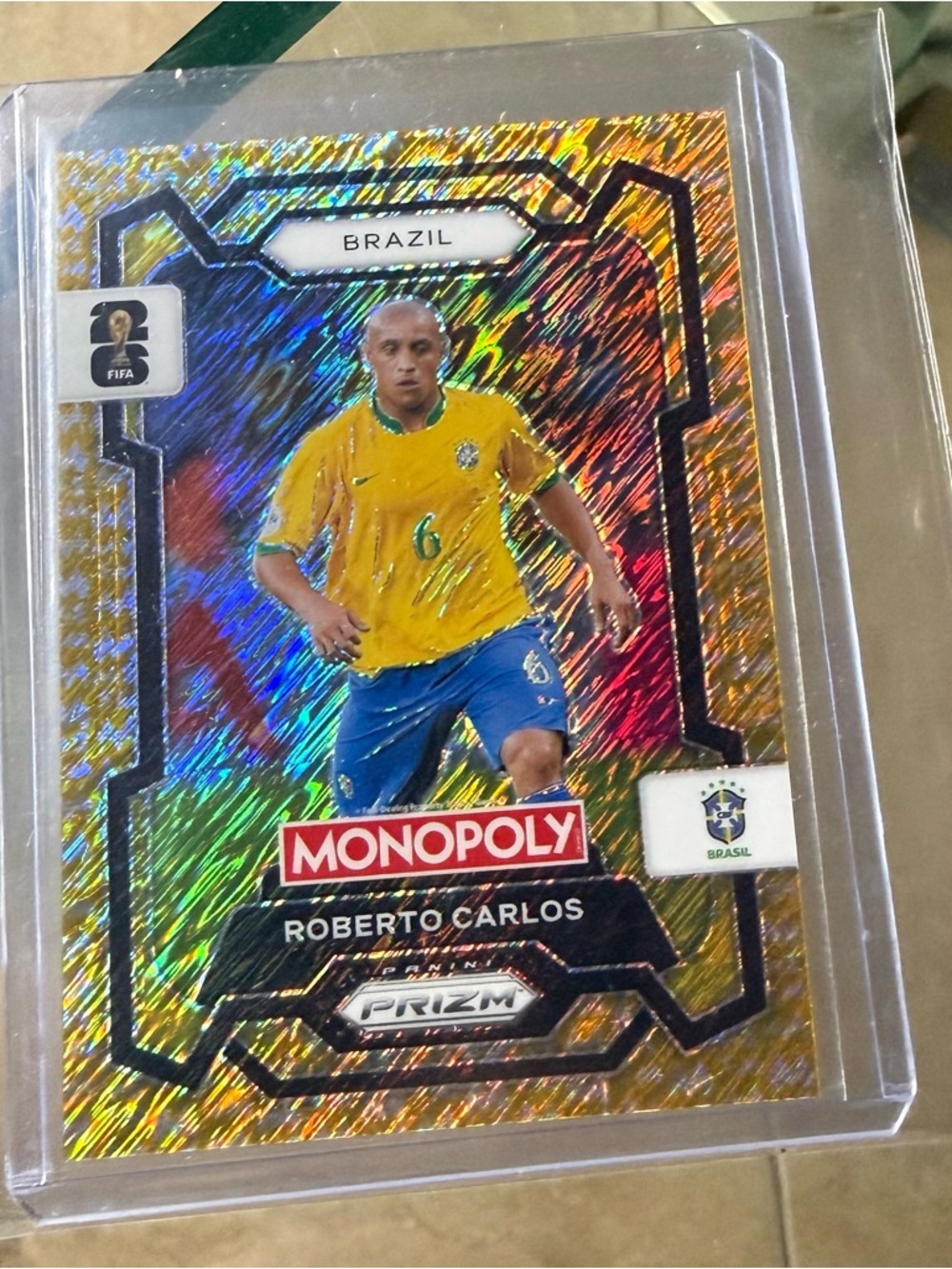 2026 Monopoly Prizm Roberto Carlos Brazil FIFA World Cup gold / 500